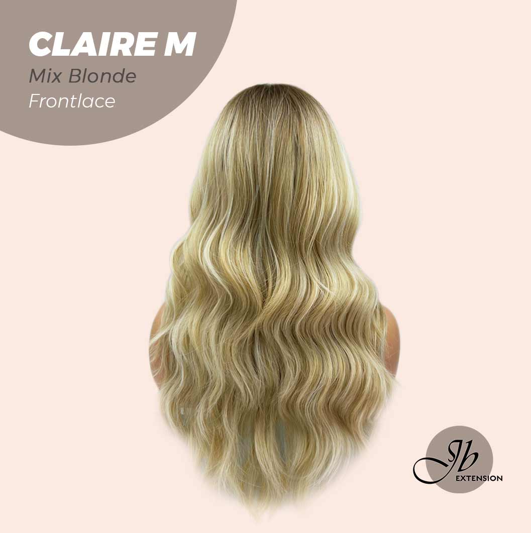 JBEXTENSION 22 Inches Body Wave Mix Blonde Pre-Cut Frontlace Glueless Wig CLAIRE M BLONDE Alexwigs