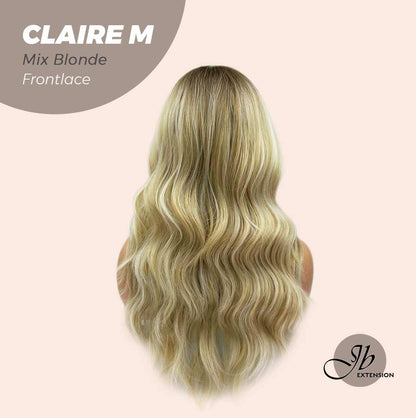 JBEXTENSION 22 Inches Body Wave Mix Blonde Pre-Cut Frontlace Glueless Wig CLAIRE M BLONDE Alexwigs