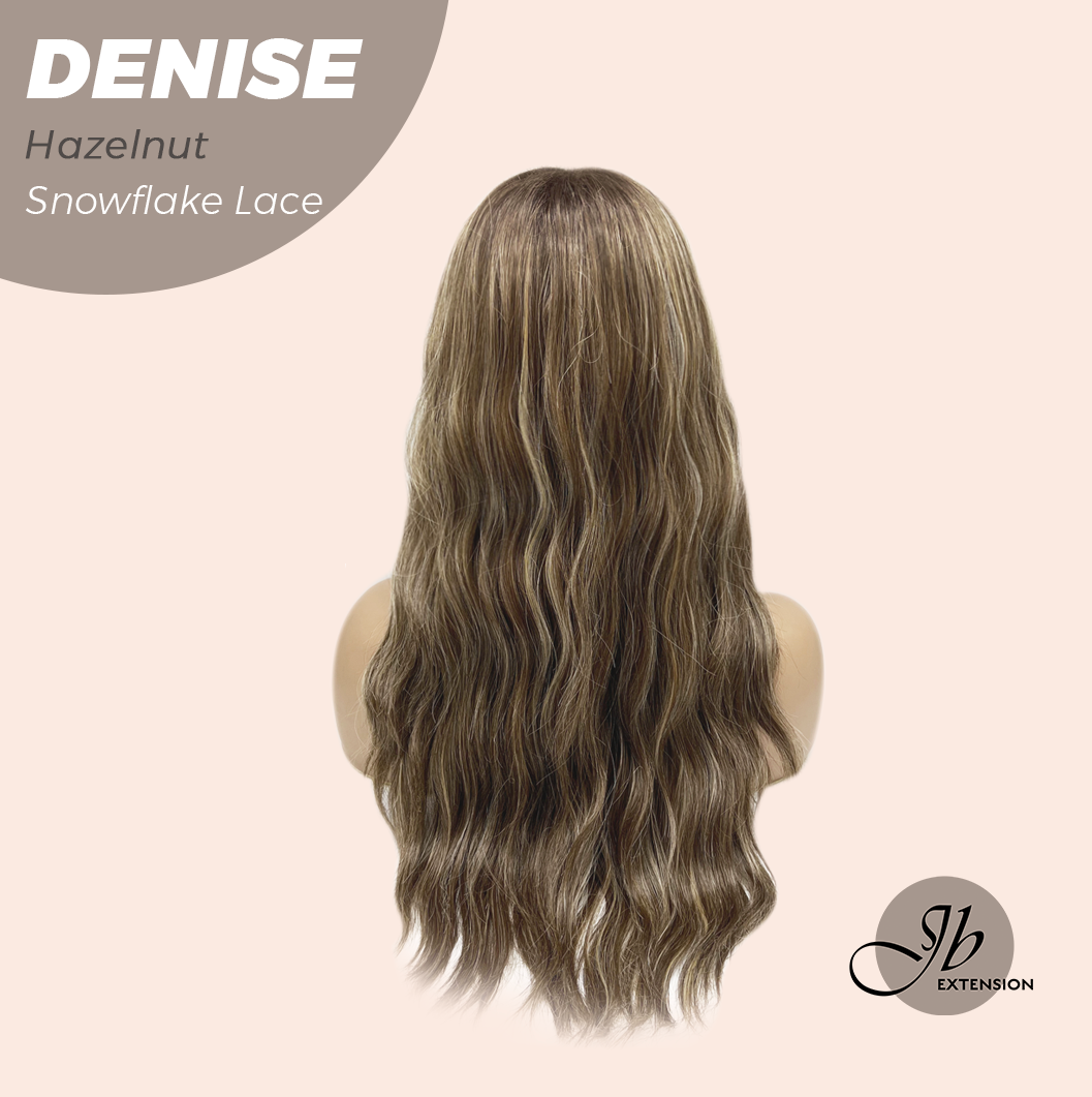 JBEXTENSION 24 Inches Hazelnut Wave Pre-Cut Snowflake Lace Frontlace Glueless Wig DENISE HAZELNUT【PERMATEASE】【BENDY EAR TABS】 Alexwigs