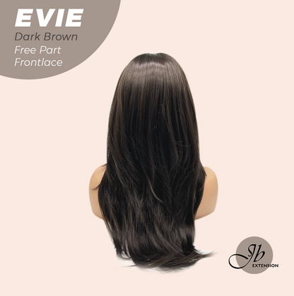 JBEXTENSION 22 Inches Dark Brown Pre-Cut Free Part Frontlace Glueless Wig EVIE DARK BROWN Alexwigs