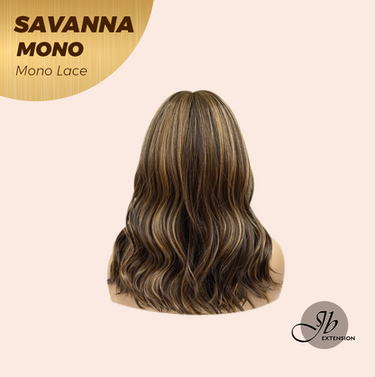 [PRE-ORDER] JBEXTENSION SAVANNA MONO Monofilament Handmade Wig 6X5 Full Monofilament Hand Tied Top Wig 16 Inches Brown With Highlight Wave Mono Lace Wig With Anti-slip Silicone Strips Glueless Wig SAVANNA MONO【BENDY EAR TABS】 Alexwigs