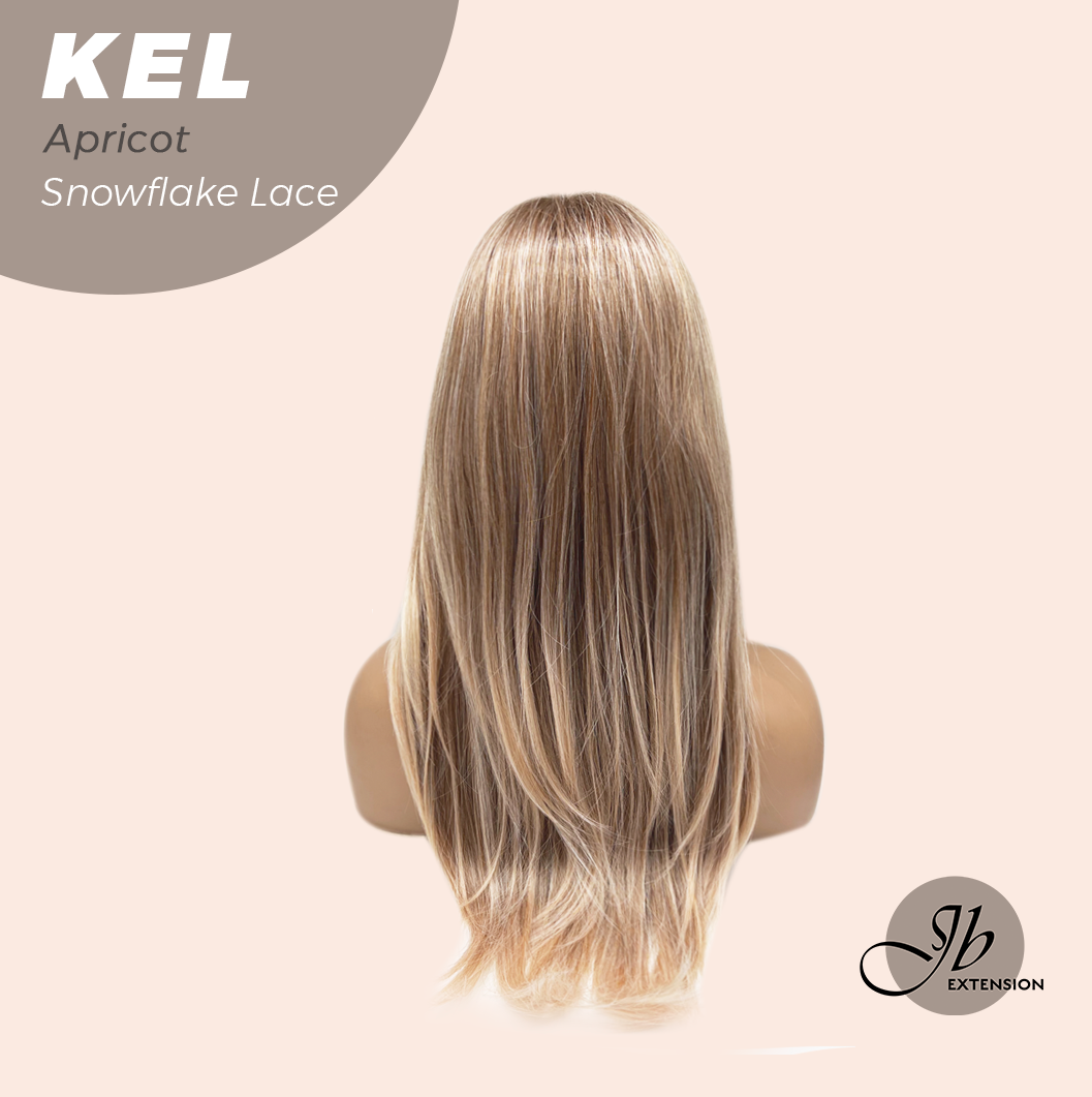 JBEXTENSION 22 Inches Apricot Pre-Cut Snowflake Lace Frontlace Glueless Wig KEL APRICOT【PERMATEASE】【BENDY EAR TABS】- M/L Alexwigs