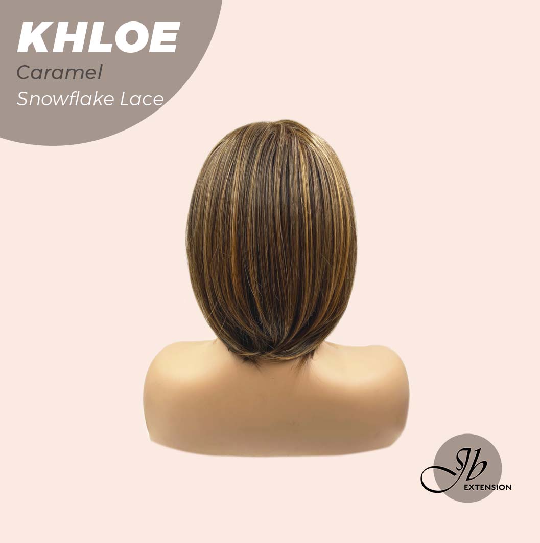 [PRE-ORDER] JBEXTENSION 12 Inches Bob Cut Caramel Pre-Cut Snowflake Lace Frontlace Glueless Wig KHLOE LACE【PERMATEASE】【BENDY EAR TABS】- M/L Alexwigs