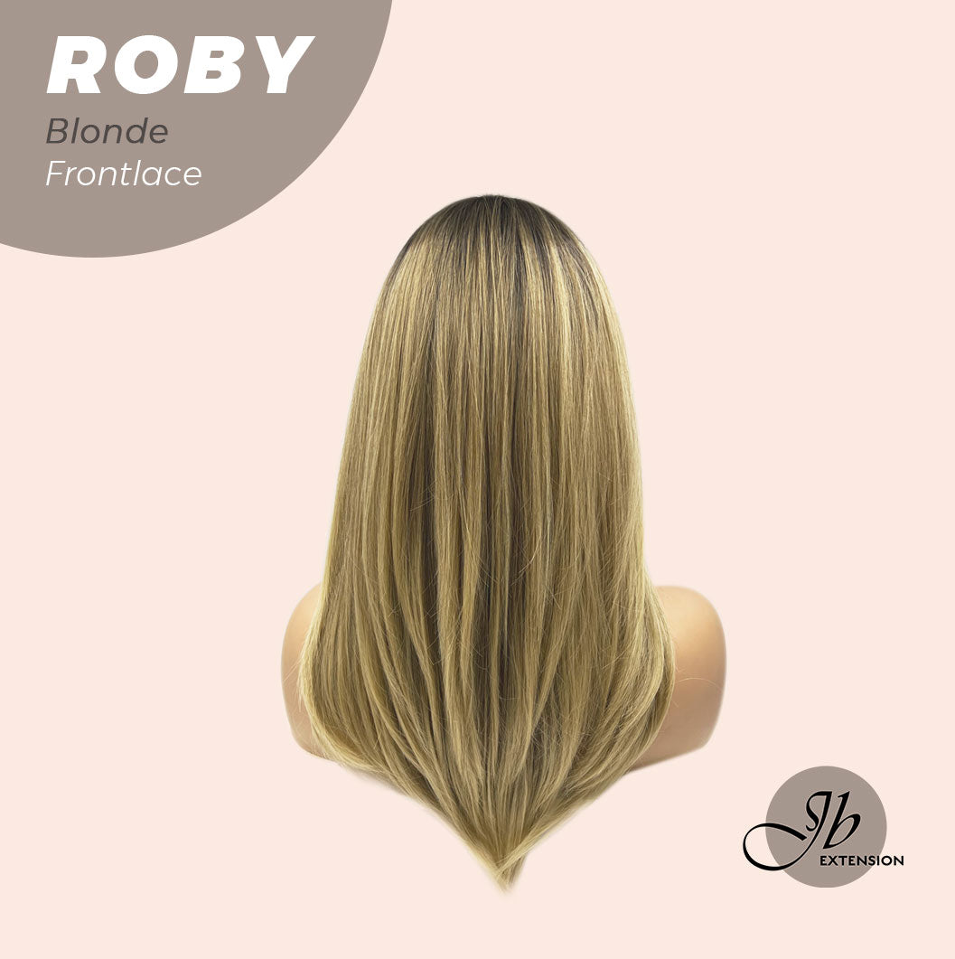 JBEXTENSION 22 Inches Blonde Medium Length Women Pre-Cut Frontlace Glueless Wig ROBY BLONDE Alexwigs