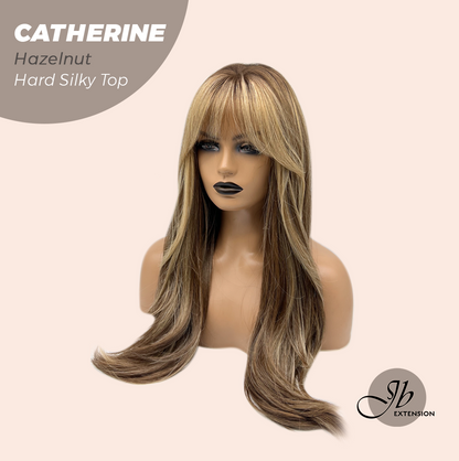 JBEXTENSION 25 Inches Scalpiana Hazelnut 3.5X4 Hard Silky Top Natural Scalp Effect Wig With Bangs CATHERINE HAZELNUT Alexwigs