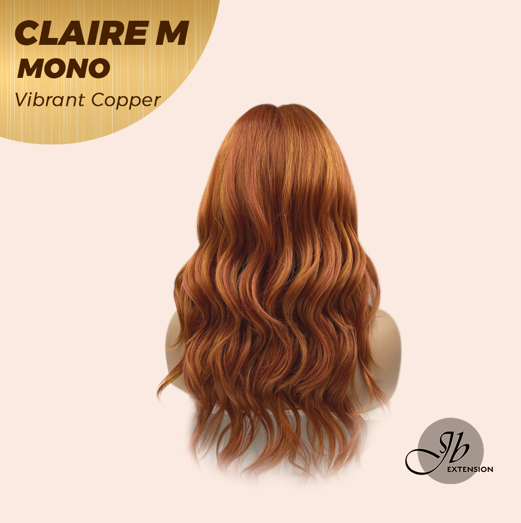 [PRE-ORDER] HOT OF SEASON -  CLAIRE MONO VIBRANT COPPER Partial Monofilament Wig 22 Inches Vibrant Copper Partial Mono Lace Glueless Wig Claire Mono Vibrant Copper【BENDY EAR TABS】 Alexwigs