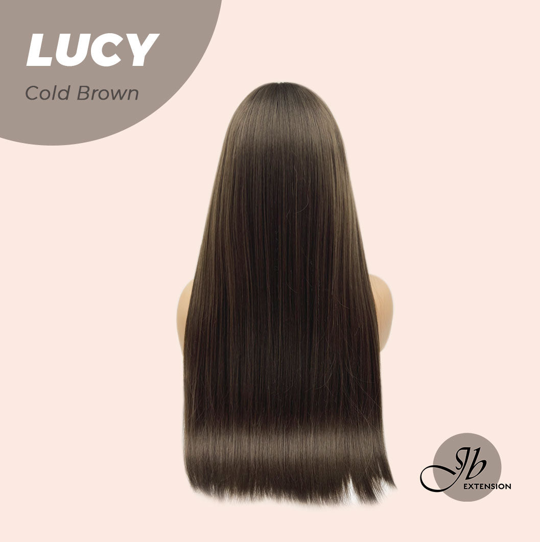 JBEXTENSION 24 Inches Cold Brown Wig With Bangs LUCY COLD BROWN Alexwigs