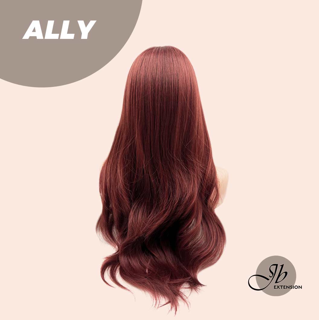 JBEXTENSION 25 Inches Red Curly Fashion Wig With Full Bangs ALLY Alexwigs