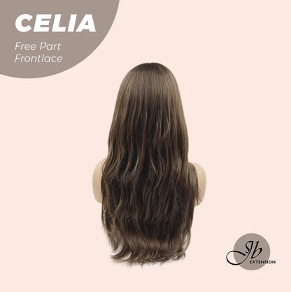 JBEXTENSION 22 Inches Mix Brown Curly Pre-Cut Frontace Wave Glueless Wig CELIA Alexwigs