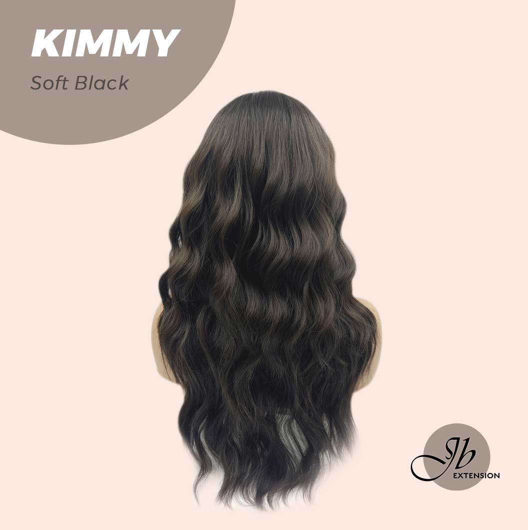 JBEXTENSION 24 Inches Soft Black Body Wave With Bangs Wig KIMMY SOFT BLACK Alexwigs