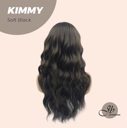 JBEXTENSION 24 Inches Soft Black Body Wave With Bangs Wig KIMMY SOFT BLACK Alexwigs