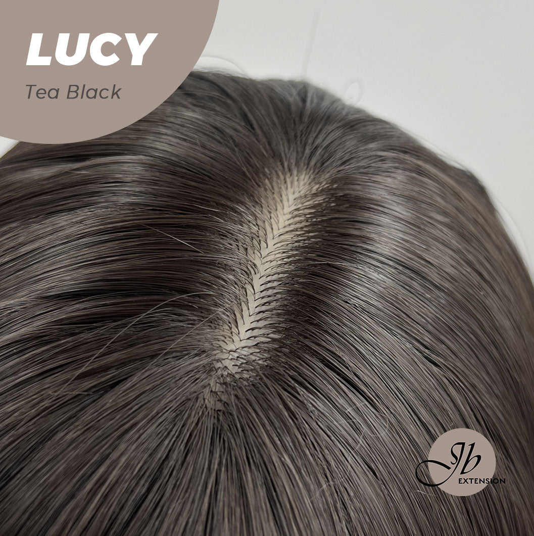 JBEXTENSION 24 Inches Tea Black Darkest Brown Wig With Bangs LUCY TEA BLACK Alexwigs