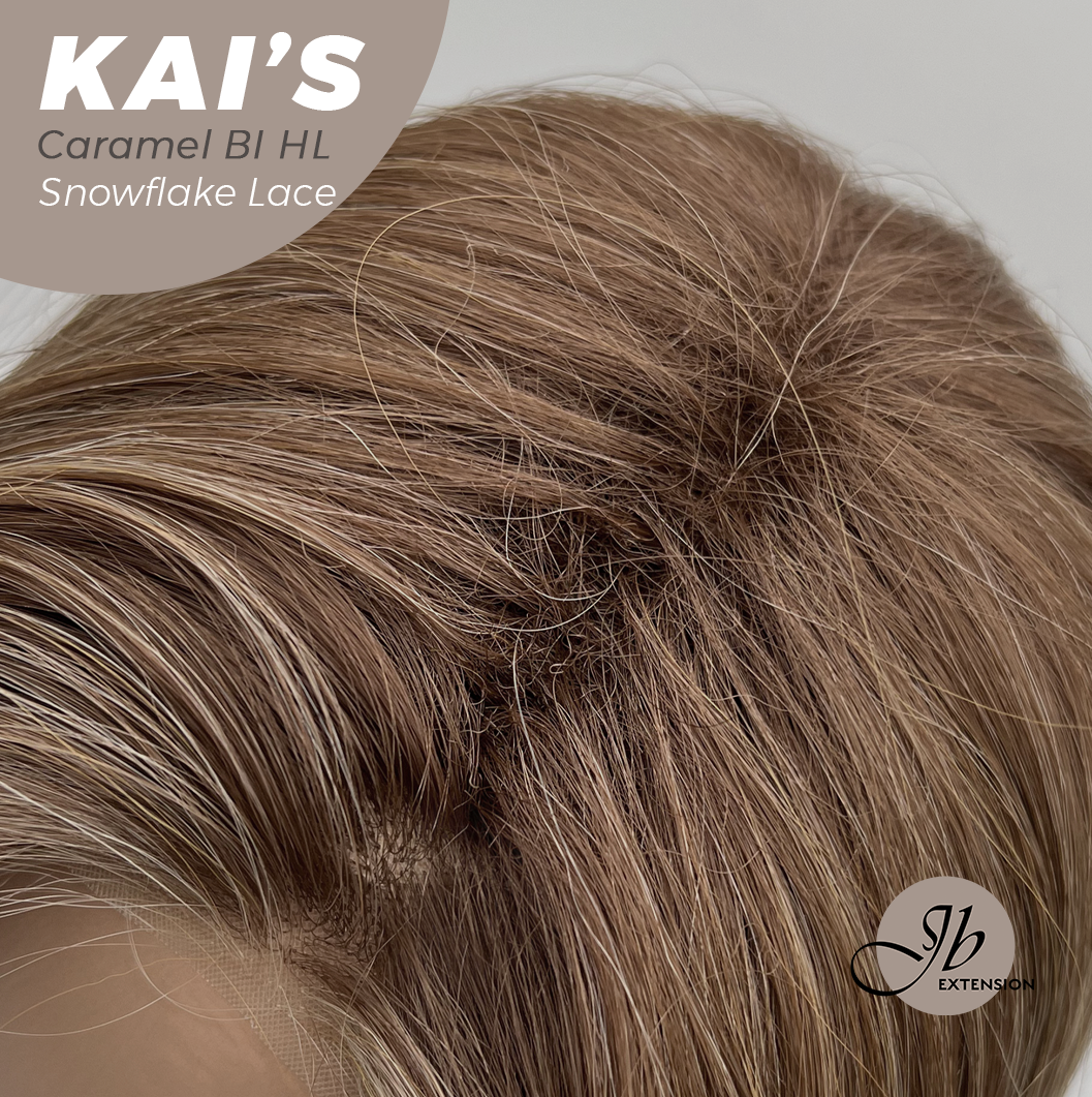 [PRE-ORDER] JBEXTENSION 18 Inches Caramel Blonde Highlight Pre-Cut Snowflake Lace Frontlace Glueless Wig KAI'S CARAMEL BLONDE HIGHLIGHT【PERMATEASE】【BENDY EAR TABS】 Alexwigs