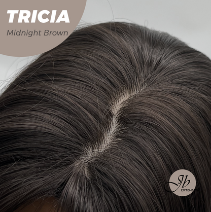 JBEXTENSION 23 Inches Curly Midnight Brown( Black/Brown) Wig TRICIA MIDNIGHT BROWN Alexwigs