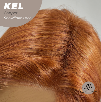 JBEXTENSION 22 Inches Copper Pre-Cut Snowflake Lace Frontlace Glueless Wig KEL COPPER【PERMATEASE】【BENDY EAR TABS】- S/M Alexwigs