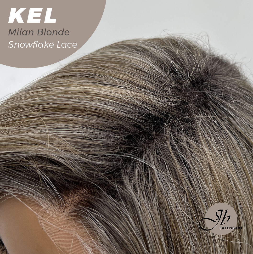 JBEXTENSION 22 Inches Milan Blonde Pre-Cut Snowflake Lace Frontlace Glueless Wig KEL MILAN BLONDE【PERMATEASE】【BENDY EAR TABS】- M/L Alexwigs