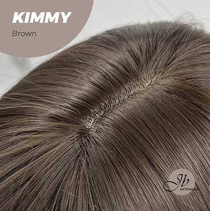JBEXTENSION 24 Inches Brown With Highlight Body Wave With Bangs Wig KIMMY BROWN Alexwigs