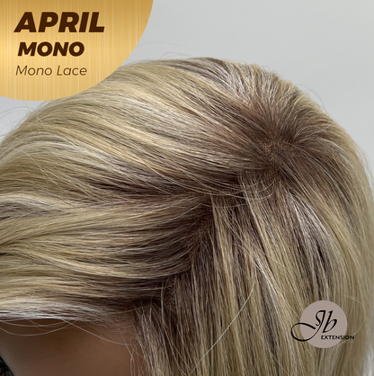 [PRE-ORDER] JBEXTENSION APRIL MONO Monofilament Handmade Wig 6X5 Full Monofilament Hand Tied Top Wig 18 Inches Mix Blonde Mono Lace Wig With Anti-slip Silicone Strips Glueless Wig APRIL MONO MIX BLONDE【BENDY EAR TABS】 Alexwigs