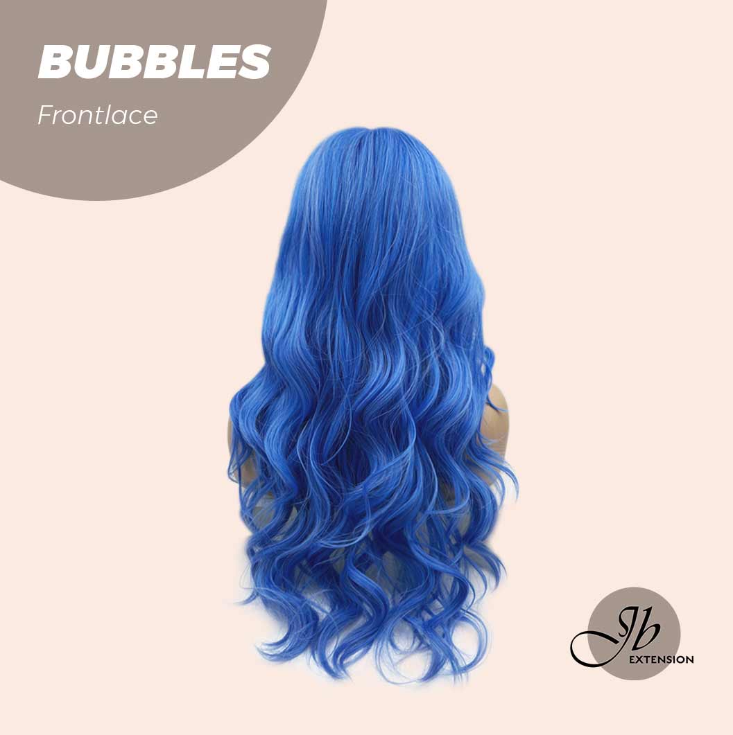 JBEXTENSION 24 Inches Mix Blue Body Wave Pre-Cut Frontlace Glueless Wig BUBBLES Alexwigs