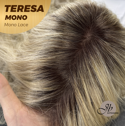 [PRE-ORDER] JBEXTENSION TERESA MONO 16INCH Monofilament Handmade Wig 6X5 Full Monofilament Hand Tied Top Wig 16 Inches Mix Blonde Curly Mono Lace Wig With Anti-slip Silicone Strips Glueless Wig TERESA MONO - 16Inch【BENDY EAR TABS】 Alexwigs