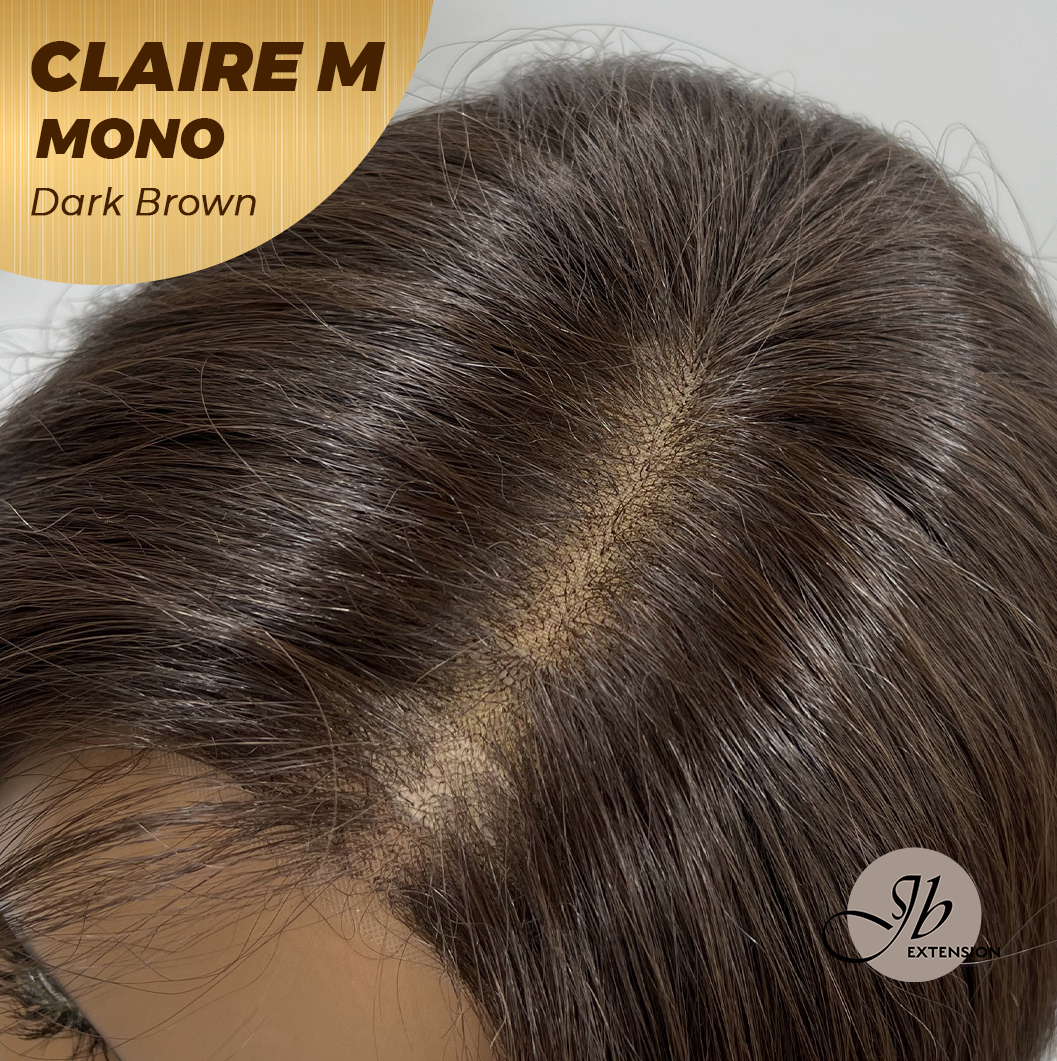 [PRE-ORDER] JBEXTENSION CLAIRE MONO DARK BROWN Partial Monofilament Wig 22 Inches Dark Brown Partial Mono Lace Glueless Wig CLAIRE MONO DARK BROWN【BENDY EAR TABS】 Alexwigs