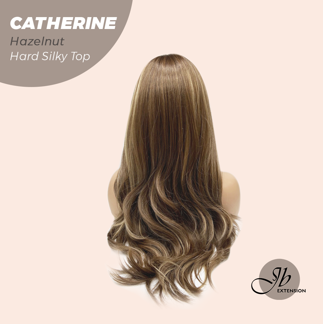JBEXTENSION 25 Inches Scalpiana Hazelnut 3.5X4 Hard Silky Top Natural Scalp Effect Wig With Bangs CATHERINE HAZELNUT Alexwigs