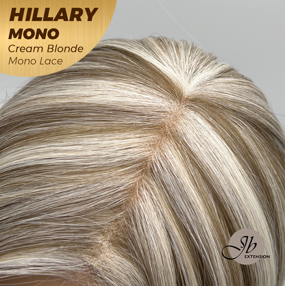 [PRE-ORDER] JBEXTENSION HILLARY MONO CREAM BLONDE Monofilament Handmade Wig 6X5 Full Monofilament Hand Tied Top Wig 16 Inches Cream Blonde Straight Mono Lace Wig With Anti-slip Silicone Strips Glueless Wig HILLARY MONO CREAM BLONDE【BENDY EAR TABS】