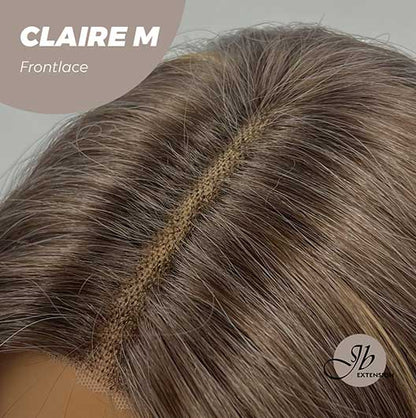 JBEXTENSION 22 Inches Body Wave Brown With Highlight Pre-Cut Frontlace Glueless Wig CLAIRE LACE M Alexwigs