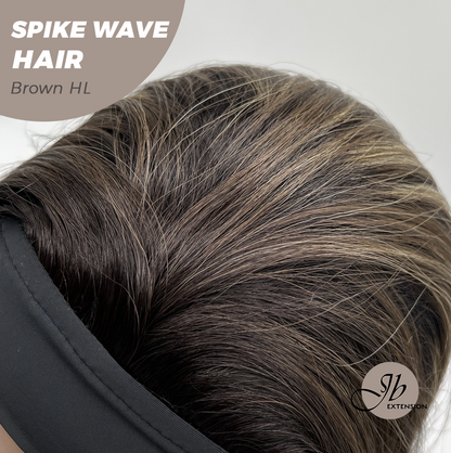 JBEXTENSION 24 Inches Long Curly Hair Brown Highlight Headband Wig SPIKE WAVE HAIR - BROWN HIGHLIGHT Alexwigs