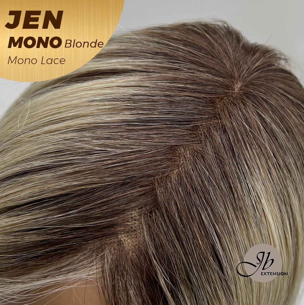 [PRE-ORDER] JBEXTENSION JEN MONO Monofilament Handmade Wig 6X5 Full Monofilament Hand Tied Top Wig 18 Inches Blonde Mono Lace Wig With Anti-slip Silicone Strips Glueless Wig JEN MONO BLONDE【BENDY EAR TABS】 Alexwigs