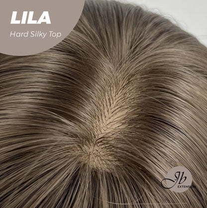 JBEXTENSION 20 Inches Scalpiana Cold Brown Wolf Cut 3.5X4 Hard Silky Top Natural Scalp Effect Wig With Bangs LILA Alexwigs