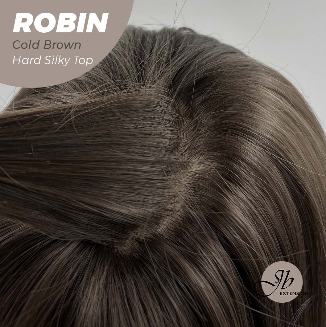 JBEXTENSION 22 Inches  Scalpiana Cold Brown Wolf Cut 3.5X4 Hard Silky Top Natural Scalp Effect Wig ROBIN COLD BROWN Alexwigs