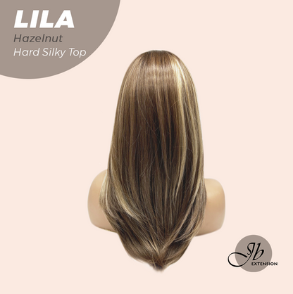 JBEXTENSION 20 Inches Scalpiana Hazelnut Wolf Cut 3.5X4 Hard Silky Top Natural Scalp Effect Wig With Bangs LILA HAZELNUT Alexwigs