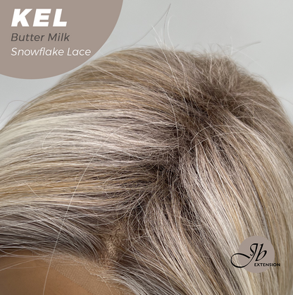 JBEXTENSION 22 Inches Butter Milk Pre-Cut Snowflake Lace Frontlace Glueless Wig KEL BUTTER MILK【PERMATEASE】【BENDY EAR TABS】- M/L Alexwigs