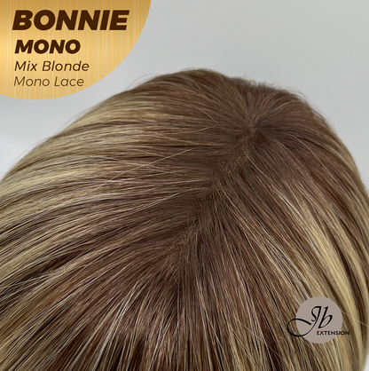 [PRE-ORDER] JBEXTENSION BONNIE MONO MIX BLONDE Full Monofilament Handmade Full Lace Full Hand Tied Wig 12 Inches Mix Blonde With Dark Root Mono Lace Handmade Futura Fiber Glueless Wig BONNIE MONO MIX BLONDE【BENDY EAR TABS】 Alexwigs