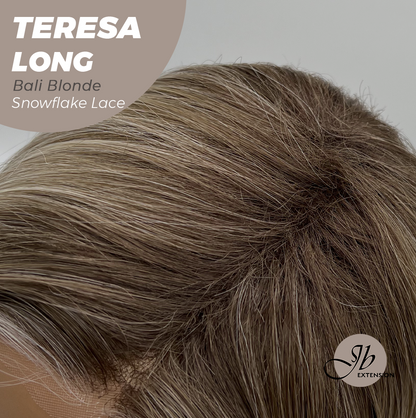 JBEXTENSION 22 Inches Long Bali Blonde Pre-Cut Snowflake Lace Frontlace Glueless Wig TERESA LONG BALI BLONDE【PERMATEASE】【BENDY EAR TABS】 Alexwigs