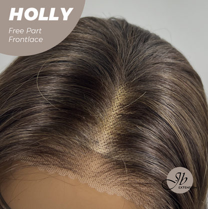 JBEXTENSION 24 Inches Brown With Highlight Wave Pre-Cut Free Part Frontlace Glueless Wig HOLLY Alexwigs