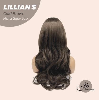 JBEXTENSION 22 Inches Scalpiana Cold Brown Curly 3.5X4 Hard Silky Top Natural Scalp Effect Wig LILLIAN S COLD BROWN Alexwigs