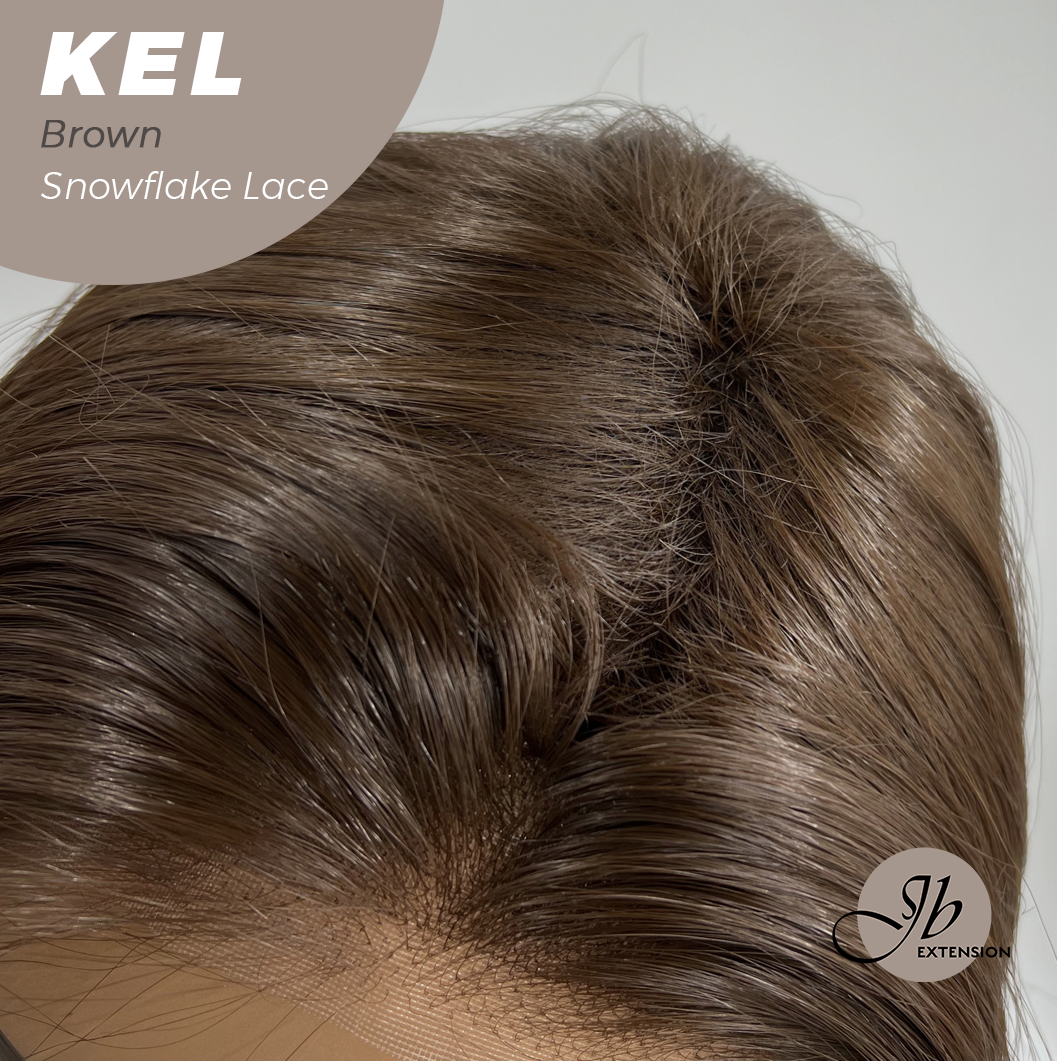 JBEXTENSION 22 Inches Brown Pre-Cut Snowflake Lace Frontlace Glueless Wig KEL BROWN【PERMATEASE】【BENDY EAR TABS】- M/L Alexwigs