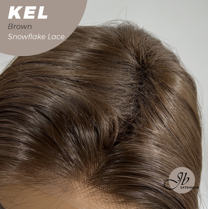 JBEXTENSION 22 Inches Brown Pre-Cut Snowflake Lace Frontlace Glueless Wig KEL BROWN【PERMATEASE】【BENDY EAR TABS】- M/L Alexwigs