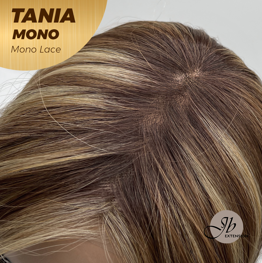 [PRE-ORDER] JBEXTENSION TANIA MONO Monofilament Handmade Wig 6X5 Full Monofilament Hand Tied Top Wig 18 Inches Butter Cream Mono Lace Wig With Anti-slip Silicone Strips Glueless Wig TANIA MONO【BENDY EAR TABS】 Alexwigs