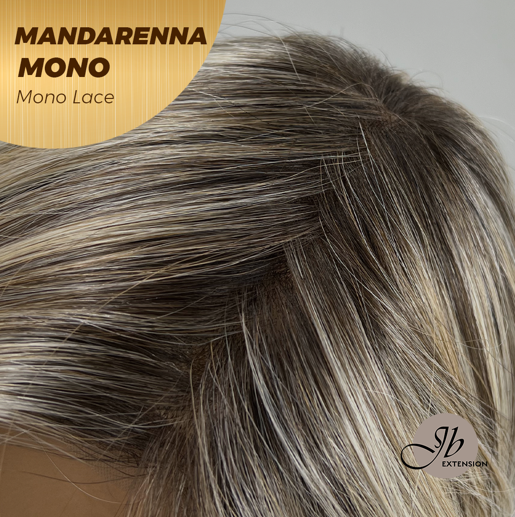 [PRE-ORDER] JBEXTENSION MANDARENNA MONO Monofilament Handmade Wig 6X5 Full Monofilament Hand Tied Top Wig 8 Inches Dark Blonde Mono Lace Handmade Futura Fiber Wig With Anti-slip Silicone Strips Glueless Wig MANDARENNA MONO【BENDY EAR TABS】 Alexwigs