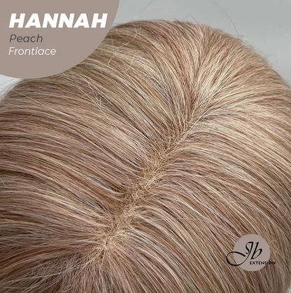 JBEXTENSION 20 Inches Peach Pre-Cut Frontlace Glueless Wig with Bangs HANNAH PEACH Alexwigs