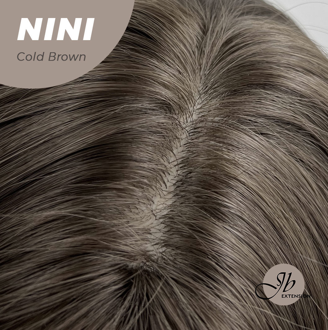 JBEXTENSION 24 Inches Cold Brown Body Wave Wig With Cute Bangs NINI Alexwigs