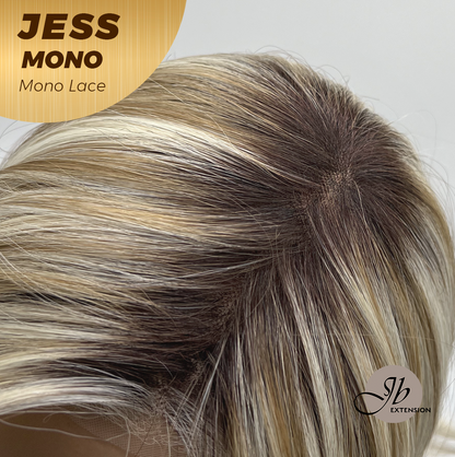 [PRE-ORDER] JBEXTENSION JESS MONO Monofilament Handmade Wig 6X5 Full Monofilament Hand Tied Top Wig 10 Inches Blonde Mono Lace Wig With Anti-slip Silicone Strips Glueless Wig JESS MONO【BENDY EAR TABS】 Alexwigs