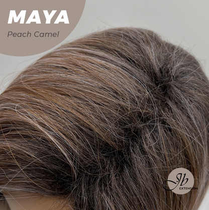 JBEXTENSION 22 Inches Peach Camel Women Fashion Full Machine Wig MAYA PEACH CAMEL【PLUS PERMATEASE】【BENDY EAR TABS】 Alexwigs