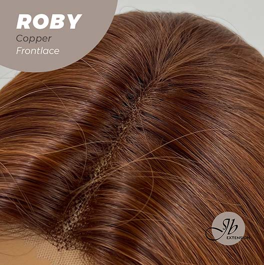JBEXTENSION 22 Inches Copper Medium Length Women Pre-Cut Frontlace Glueless Wig ROBY COPPER Alexwigs