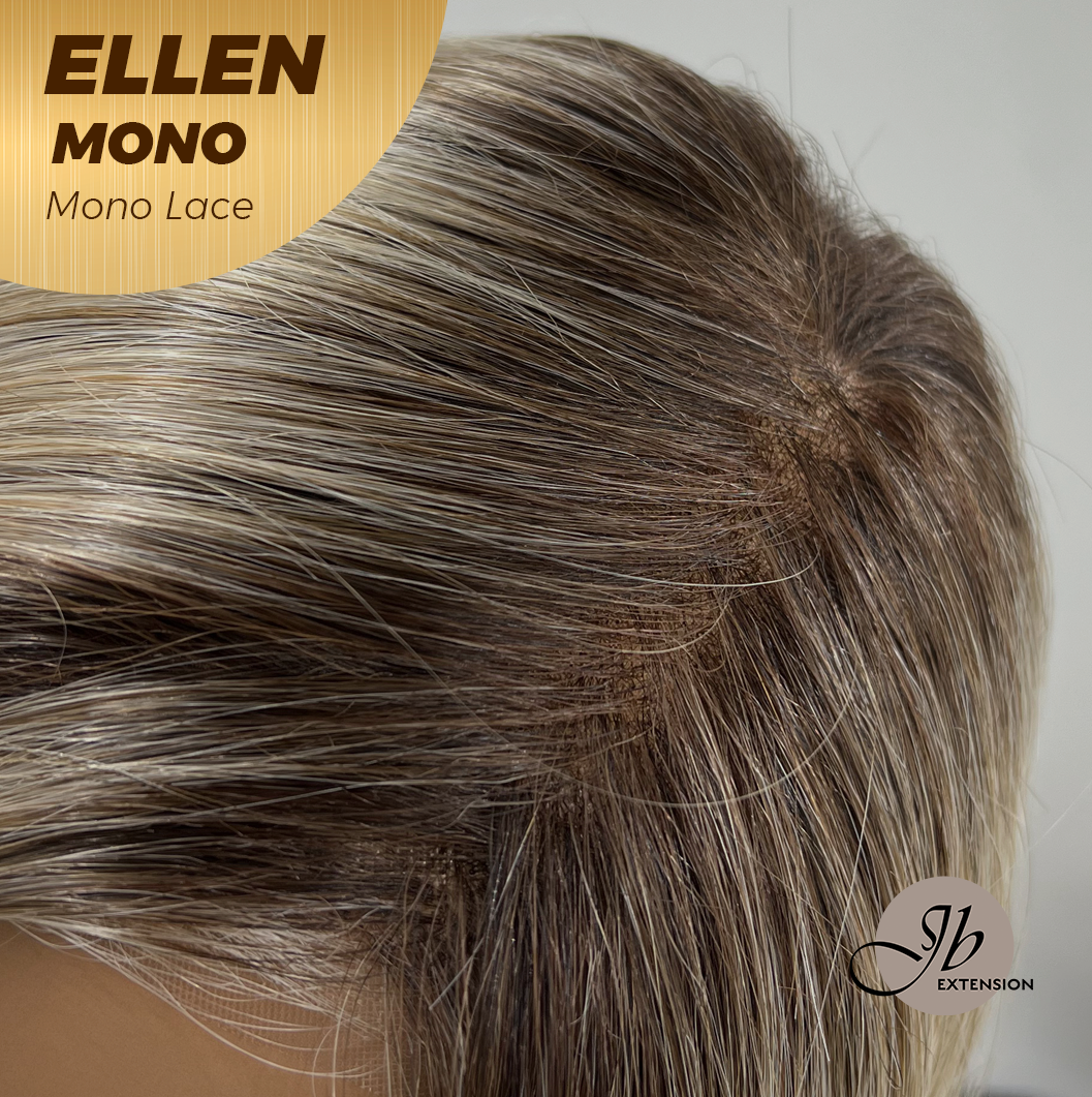 [PRE-ORDER] HOT OF SEASON -  ELLEN MONO Full Monofilament Handmade Full Lace Full Hand Tied Wig 12 Inches Blonde Mono Lace Handmade Futura Fiber Wig Glueless Wig ELLEN MONO【BENDY EAR TABS】 Alexwigs