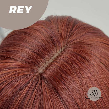 JBEXTENSION 22 Inches Wolf Cut Red Wig With Bangs REY Alexwigs