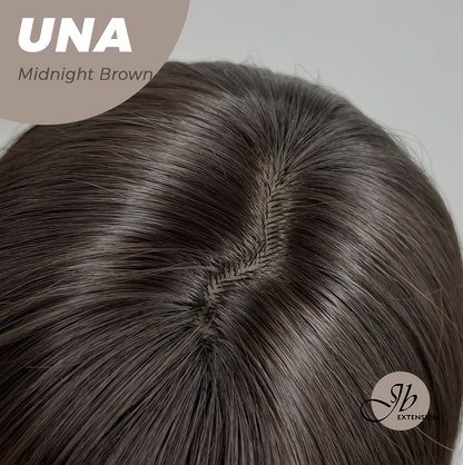JBEXTENSION 22 Inches Midnight Brown( Black/Brown) Wave With Bangs Wig UNA MIDNIGHT BROWN ( Black/Brown) Alexwigs